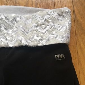 White sequin PINK yoga pants